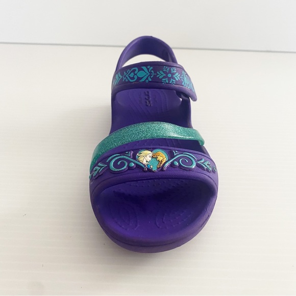 Crocs Girls Disney Frozen Sandals Shoes Purple Childrens Size 12 Elsa Anna Kids - Picture 11 of 16